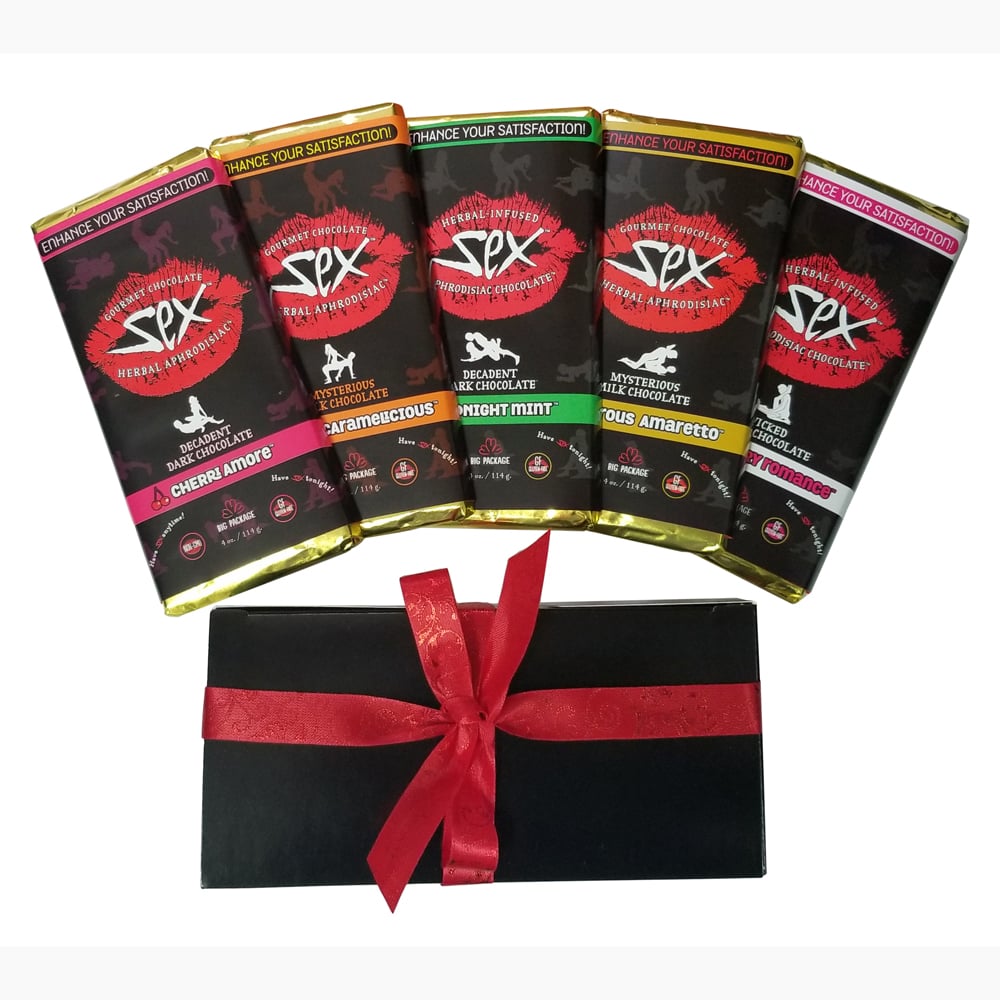 Gourmet Aphrodisiac Chocolate Gift Set of 5 Bars 1 lb 4.6oz